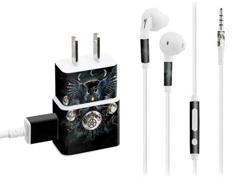 Crow and Moon Phases by Sarah Richter Phone Charger Skin
